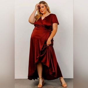 Krystal Satin Wrap Gown